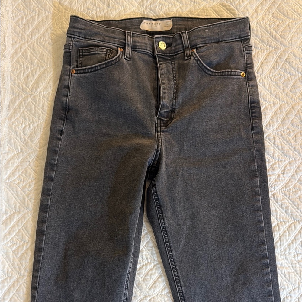 Topshop Gray Flare & Wide Leg Jeans